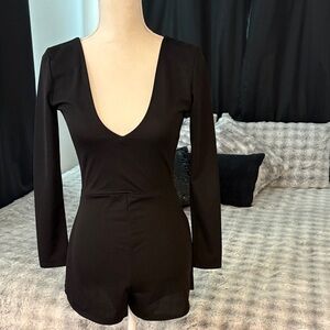 Fashion Nova Black Long Sleeve Romper